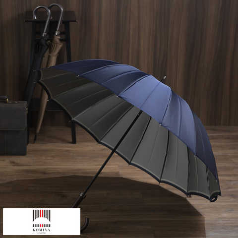 小宮商店 雨傘 裏縞文様 甲州織 65cm 16本骨 エゴノキ持ち手