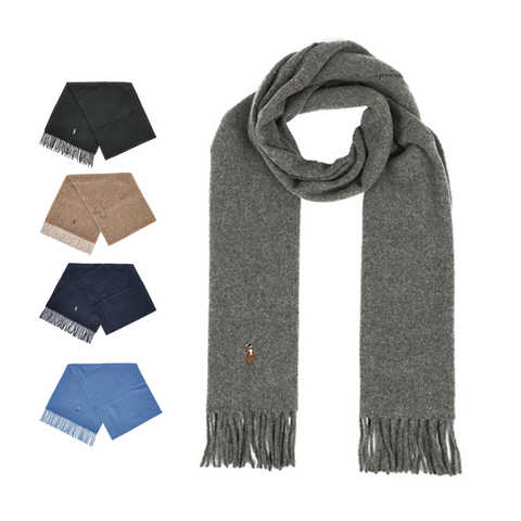 【20250409メーカー直の取り扱いあるため停止】POLO RALPH LAUREN ポロラルフローレン PC1047 シグネチャーマフラー ヴァージンウール100%