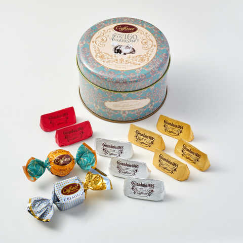 【2/5～順次発送】Caffarel（カファレル） ジャンドーヤ160周年記念缶 11粒入り [ショッピングバッグ付き]