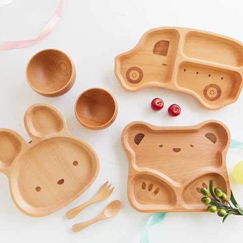 【名入れ】北欧産 ブナの木 子供食器セット