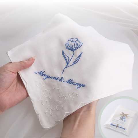 名入れ 結婚式 ガーゼハンカチ
