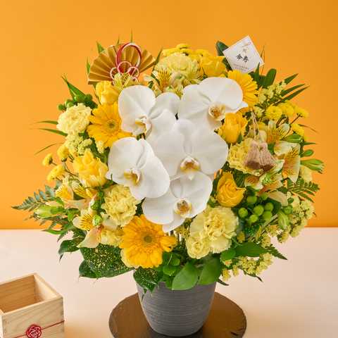 【送料無料】祝！傘寿「黄」80歳LL〜オーキッド〜