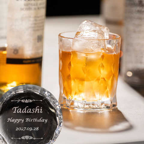 名入れ クリスタルロックグラス [食洗器対応]