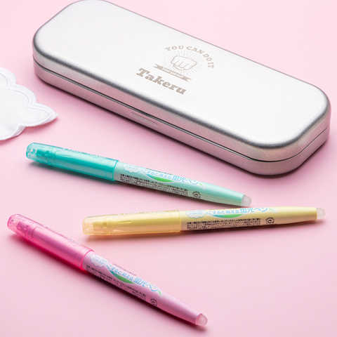 名入れペンケース付 こすると消える PILOT フリクションライト 蛍光ペン  3本セット [ソフトカラー]