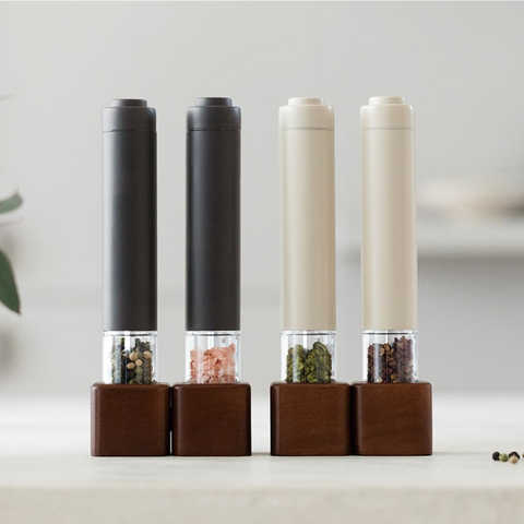 レコルト 電動ソルト＆ペッパーミル ミニ [2本セット/スタンド付き]