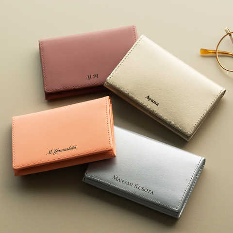 名入れ ノワール名刺入れ 女性 デザイン[ギフトBOX付き]