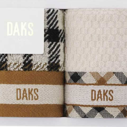DAKS ダブルハウスチェック タオルハンカチ2P 55-3089150