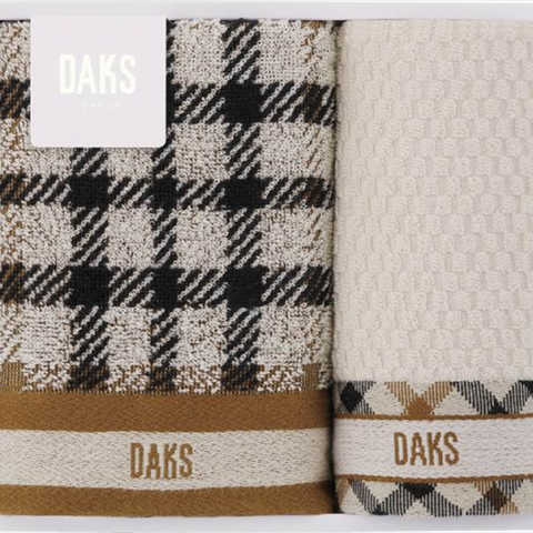 DAKS ダブルハウスチェック フェイスタオル&タオルハンカチ 55-3089200