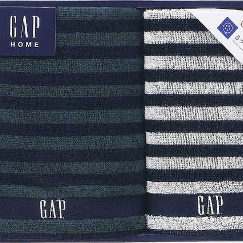 GAP HOME NEW ボーダーギフト フェイスタオル&ウォッシュタオル 54-3049200