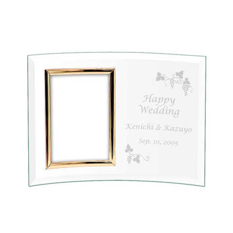 【名入れ】ガラスフォトフレーム カーブSタテ