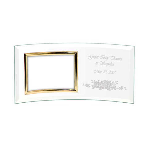 【名入れ】ガラスフォトフレーム カーブSヨコ