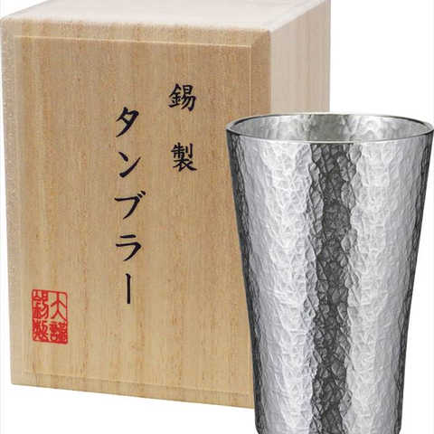 本錫タンブラー150ml 六花(りっか)小(桐箱入) trk-1