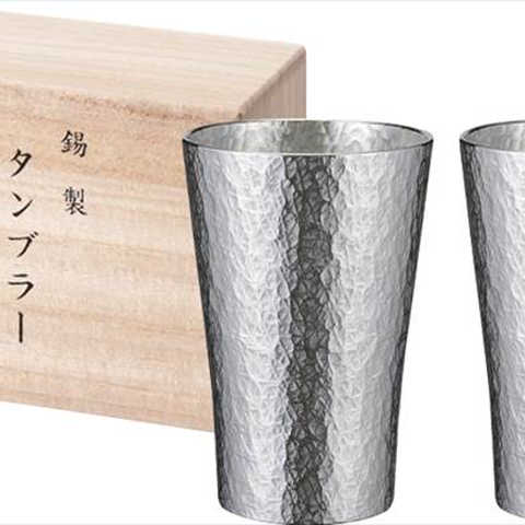 本錫タンブラー150ml 六花(りっか)小ペア(桐箱入) trk-1P