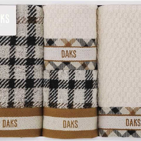 DAKS ダブルハウスチェック フェイスタオル2P&タオルハンカチ2P 55-3089400