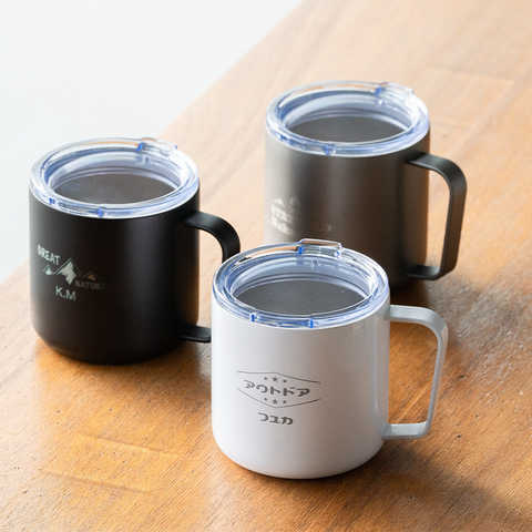 名入れ フタ付 サーモタンクマグ350ml [保冷・保温]
