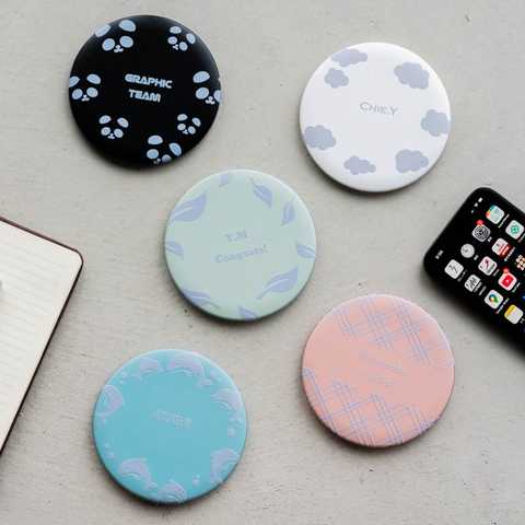 名入れ 丸形 ワイヤレス充電器 10W [高速充電/Qi充電器]