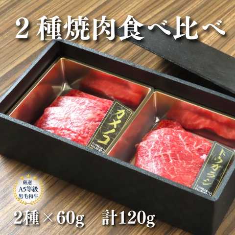 A5等級 黒毛和牛 2種焼肉セット 120g