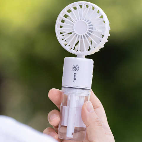 名入れ ミスト機能付き USB充電式ハンディファン [全3カラー]
