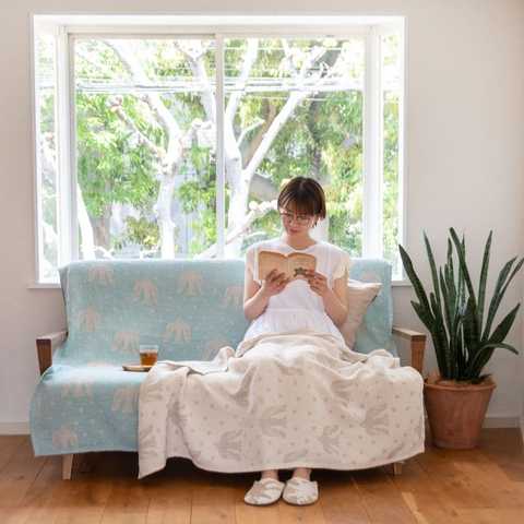 クリッパン リネン&シュニールコットン ハーフブランケット