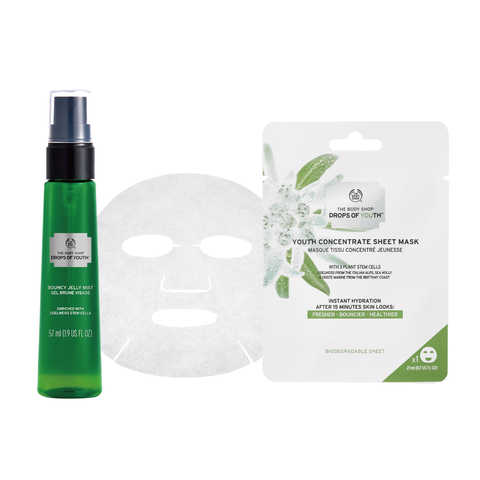 【20250303/取扱中止・在庫0】THE BODY SHOPユースバウンシィジェリーミスト&シートマスクDOY