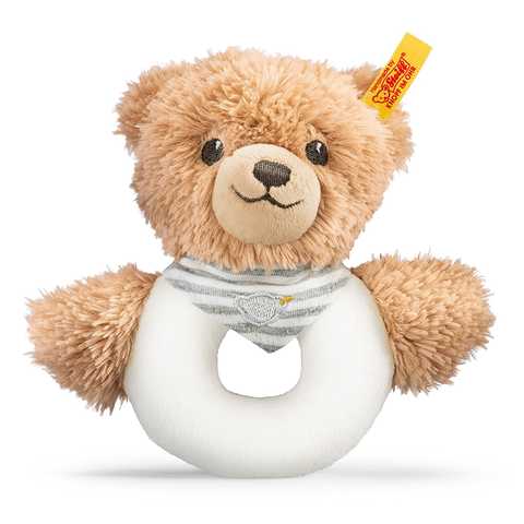 シュタイフ おやすみクマちゃん グリップトイ グレイ 12cm 