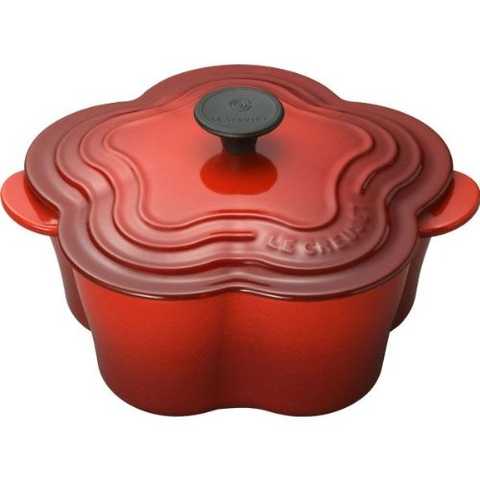 Le Creuset ココット・フルール チェリーレッド 25034-00-06