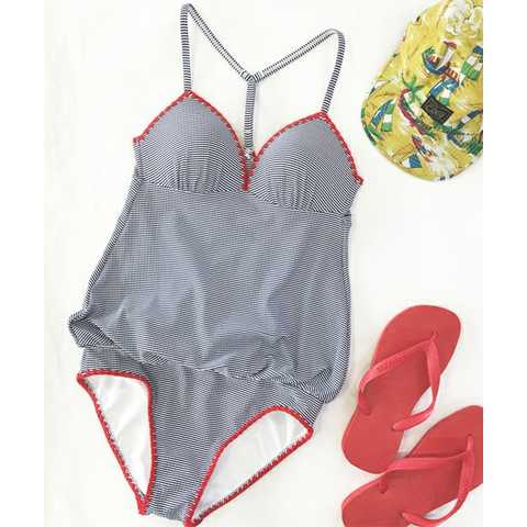 【Reir（レイール）】Ｒｉｂ Border　リブ　ボーダー　ワンピース　水着