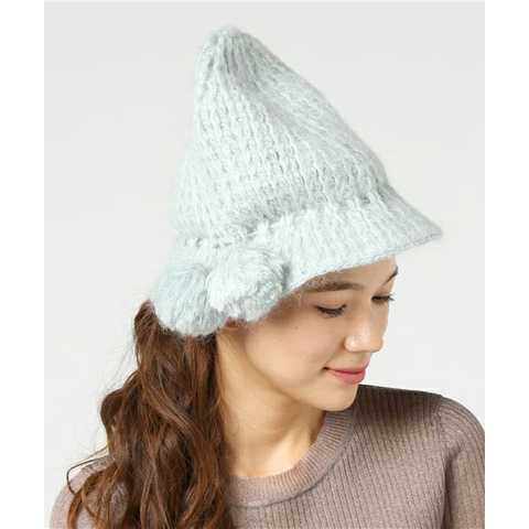 Hand Knit Mohair Hat 2【2914-396】