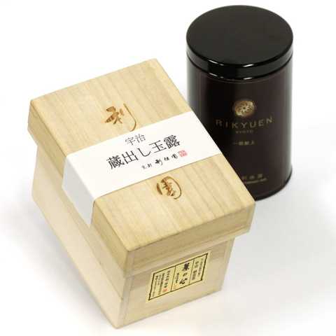 京都利休園 お茶ギフト 蔵出し宇治玉露 100g 木箱入り 宇治茶 日本産 KS-03