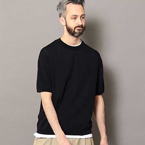 ビューティ＆ユース ユナイテッドアローズ（メンズ）（BEAUTY&amp;YOUTH） BY ピケ スムース ショートスリーブ ニット【NAVY/MEDIUM】