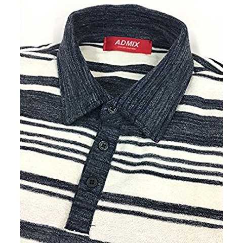 (アドミックス/アトリエサブメン) ADMIX/ATELIER SAB MEN パイルボーダーポロシャツ 02-62-9073 50(LL) ネイビー(40)