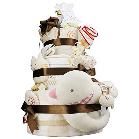 今治タオル imabari towel 出産祝い 日本製 オーガニック 最高級3段DX おむつケーキ シフィール (パンパーステープタイプＳサイズ)