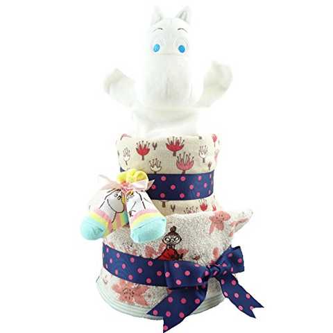 おむつケーキ ムーミン スナフキン ミイ 2段 出産祝い ベビーギフト タオル ソックス スタイ ぬいぐるみ moomin2