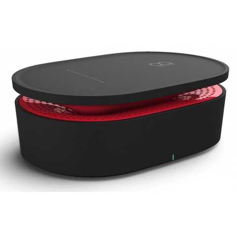 【置くだけ簡単】OAXIS Bento（ベントー）ワイヤレススピーカー (Black/Red)