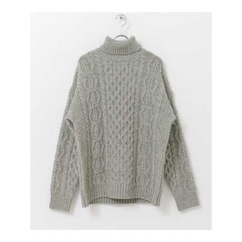 URBAN RESEARCH MERINO WOOL ARAN TURTLE アーバンリサーチ ニット