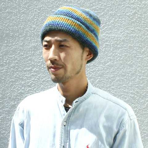 BASIQUENTI KNIT ニット 帽子 メンズ レディース Wool Gradation Watch ウールグラデーションワッチ 日本製 ニットキャップ ニット帽 だんだら 段染め MADE IN JAPAN