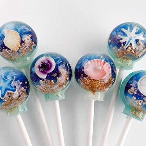 美しすぎて食べられない！3D 【 海の貝殻キャンディー】 3D sea shells lollipops (６個パック) [並行輸入品]
