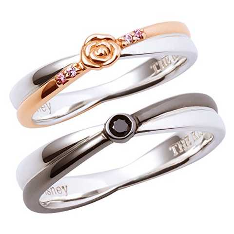 [ザ・キッス] THE KISS DI-SR2904CB-2905CB (Lady's:9号 Men's:17号) 【ディズニー コレクション】 美女と野獣 ディズニープリンセス ベル / 2個セット シルバー ペアリング