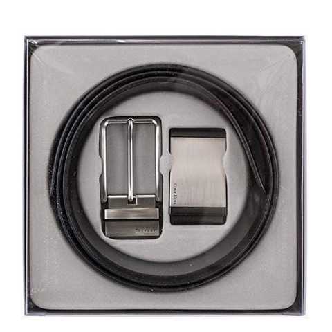 [カルバンクライン]Calvin Klein CK 74312 REVERIBLE BELT 2PIECE BELT SET SIZE42 BLACK/BROWN [並行輸入品]