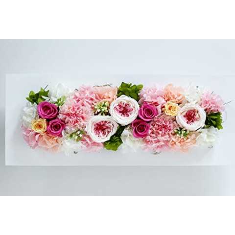 Eclaire Flower Design プリザーブドフラワー フレームアレンジロング シャンパンピンク