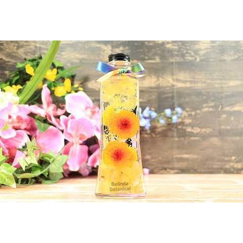 【Belinda　Botanical】ハーバリウム　 200㎖ ボード瓶　yellowダリア