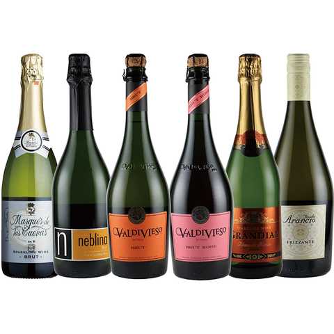 金賞ワイン入り 世界の辛口 スパークリングワイン 飲み比べ 6本セット（チリ フランス イタリア）750ml×6本