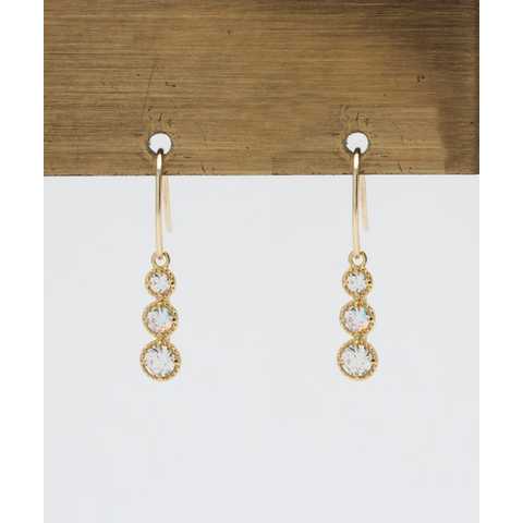 ベーシック クリア＆ミスティックオーロラビジュー ピアス