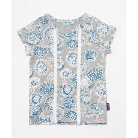 幾何フラワープリントバードＴシャツ