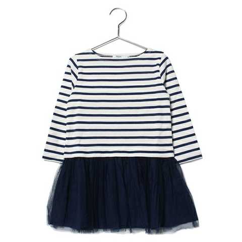 SHIPS KIDS:ボーダー×チュール ワンピース(kids)
