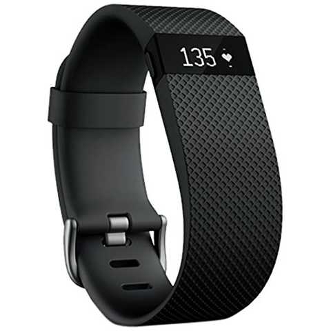 【日本正規代理店品】Fitbit ワイヤレス活動量計＋心拍計リストバンド ChargeHR Large Black FB405BKL-JPN