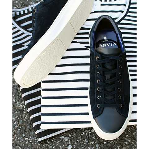 Velor＆Smooth Leather Sneakers