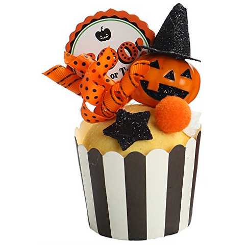 季節商品 雑貨 飾り付け お部屋のデコレーションに パンプキン ハロウィンカップケーキ イエロー 1594J