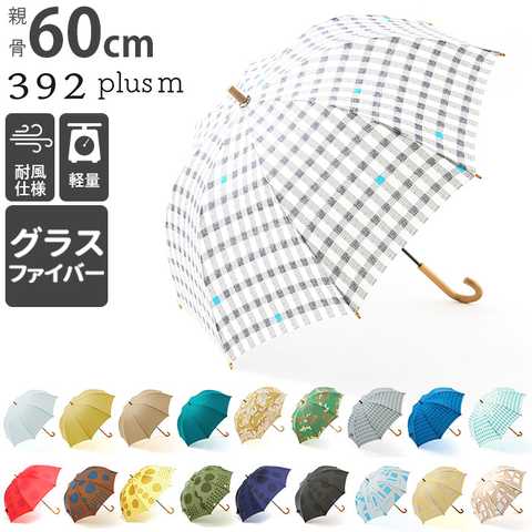 392 plus m｜umbrella long 男女兼用 ジャンプ傘 60cm