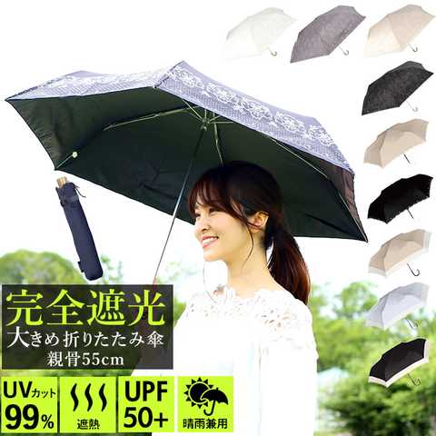 Parasol 完全遮光 大きめ 折りたたみ傘 55cm